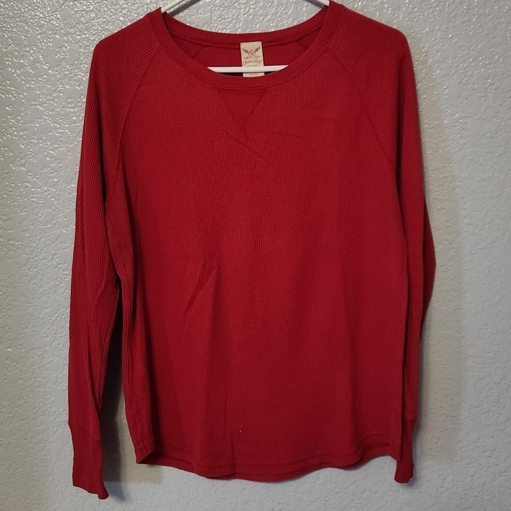 Red Long Sleeve Top
